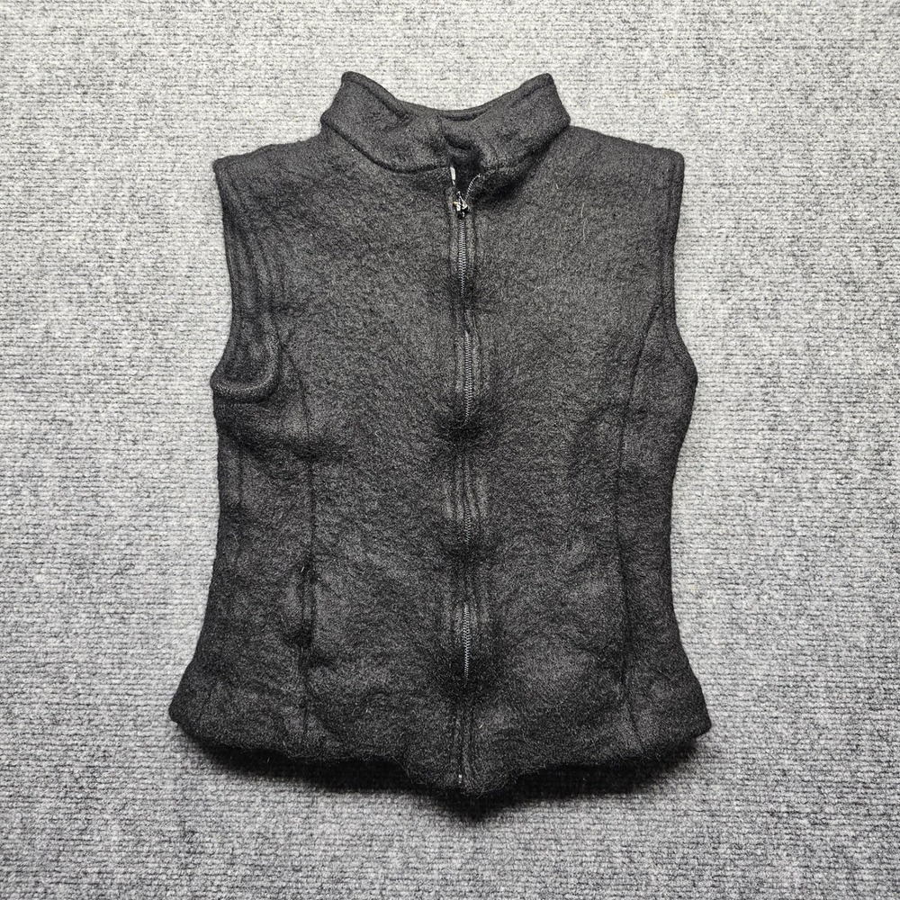 Altiplano Insulation 100% Llama Fiber Full Zip Vest Charcoal Black Small